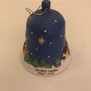 Village Square Christmas Bell Ornament; Vintage; Excellent Condition; Gorgeous